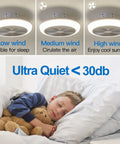 18 Inch Caged Ceiling Fan With Light Kit Low Profile Flush Mount 3 Speeds great for quiet sleep and cooling, modern design.