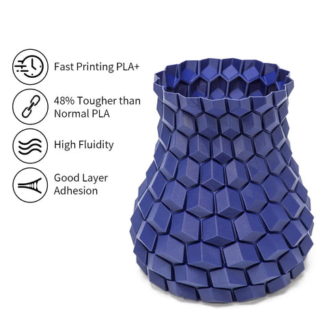 Top Shelf Fast Printing 3D Printing Filament PLA Plus 1.75mm Pro Grade High Speed Material For Killer Precision One Kilogram Heavy Duty Cardboard Spool Smooth Sailing Results In Stunning Dark Blue