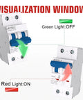 DC Miniature Circuit Breaker 1000V DC 25A Two Pole For Solar PV And Battery Power Systems front view with indicator lights