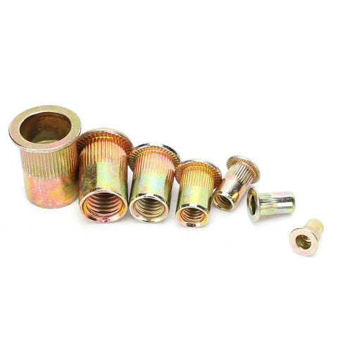 220 Piece Rivet Nut Assortment Kit With Mixed M3 To M12 Zinc Plated Rivet Nuts For Metal Panels Pipes And Heavy Duty Metalwork Projects