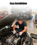 Man installing a part on an engine with a Premium 78 Inch Serpentine Drive Belt With 6 Ribs Fits Subaru Legacy And Outback Chevy Captiva Sport Buick Regal Replace 4060780.