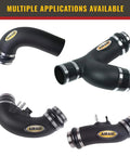 Modular Intake Tube Kit For Stock Air Box Or Performance Air Filter, black polyethylene tube with hardware shown