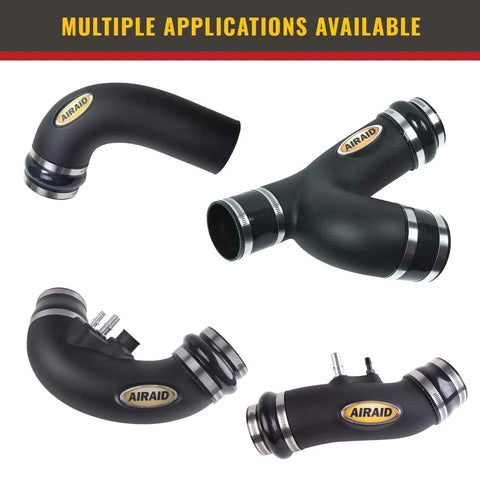 Modular Intake Tube Kit For Stock Air Box Or Performance Air Filter, black polyethylene tube with hardware shown
