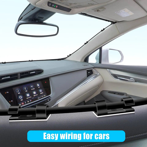 50 Pack Medium Self Adhesive Cable Clips Black For Under Desk Car Wall TV PC Ethernet Cables Cable Management And Cord Organizer Holder With Strong 3M Adhesive Nylon shown installed in car interior