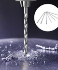 Micro Drill Bit Set 0.3-1.6mm With HSS Tiny Drill Bits And Shank in use, drilling precision hole with shavings visible