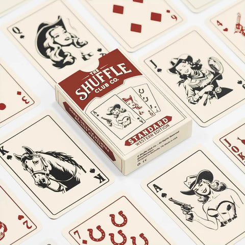Top Shelf Western Playing Cards Single Deck Featuring Dang Right Authentic Wild West Illustrations with cowpoke graphics on Italian linen.