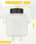 Image of 700ML Hydraulic Oil Tank Kit showing 5.75in width for lawn mowers. Focus keyword: Heavy-Duty 700ML Hydraulic Oil Tank Kit For Lawn Mowers Replacement Fits Toro 109-2250, Cub Cadet 631-04286/71327, Hustler 601996 - Easy Install, Durable, High-Quality Hydraulic Tank Replacement Part.