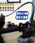 3D printer setup with Blue PTFE Tubing 1 Meter Set With 10 PC4 M6 Fittings And 10 PC4 M10 Pneumatic Connectors, 4 PU4 Tube Connectors
