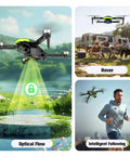 1080P FPV Camera Drone For Beginners with Foldable Quad Copter flying over nature with WiFi FPV live view and 90° adjustable lens