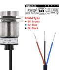 Inductive M30 Proximity Sensor Switch PR30-10DP Cylindrical 10mm Sensing Distance DC 12-24V Shielded 3-Wire PNP Normally Open Heavy-Duty Plug And Play Industrial Grade Sensor, wired