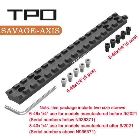 Savage Axis Picatinny Rail Mount For Axis Edge Axis II And Axis XP Rifles Black Universal Weaver Includes screws and tool