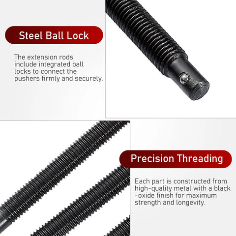 Steel ball lock and threading details of Solid Valve Spring Compressor C Clamp Service Kit For Easy Valve Spring Removal And Replacement