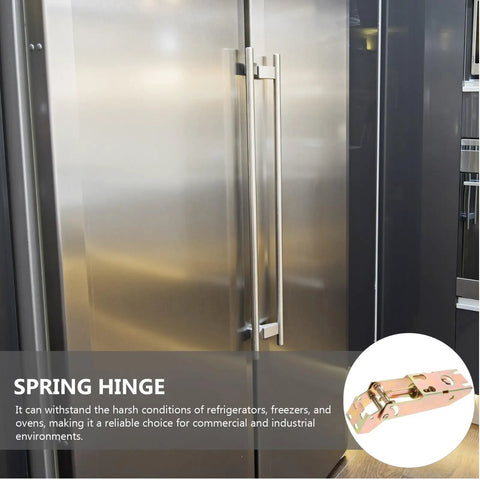Two Sets Freezer Door Hinges With Springs For Chest Freezers, Heavy Duty Iron Construction With Outer Shell in kitchen setting