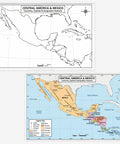 11x17 Laminated Dry Erase Central America And Mexico Map, Double Sided With Color Front And Blank Outline Back, Reusable Geography Chart