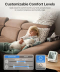 WiFi Thermometer Hygrometer With LCD Display, Three Sensors And Base Station, 2.4 GHz Compatible, Real Time Temperature And Humidity Monitoring, Smart App Alerts And Local Alarm Notifications on table