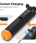 Floating Selfie Stick With Bluetooth Remote Waterproof Hand Grip For GoPro Hero 13 12 11 10 9 8 showing contact charging feature