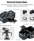 Universal camera baseplate with screw holes for mirrorless and DSLR on On The Go Shoulder Rig Kit With 16 Inch 15mm Rod System Pro Level