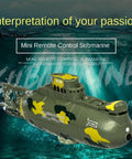 Rad Military Style Nuclear Submarine RC Toy for Kids Realistic Camouflage Dive Float and 360 Degree Spin 6 Channel Remote