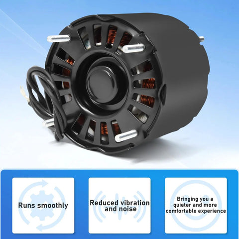 General Purpose Shaded Pole Motor 1/20 HP 1550 RPM Open Ventilated 3.3 Inch Replacement Easy Swap For Fasco D132 And Dayton 161M08 Copper Windings
