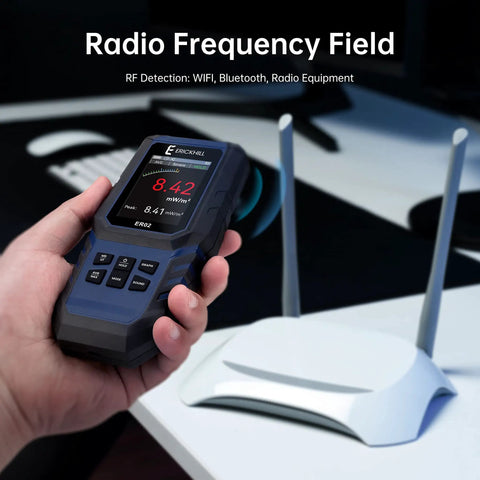 3 In 1 EMF Meter Digital Electromagnetic Field Detector With Rechargeable Battery For EF MF RF Radiation, 5G Cell Tower And WiFi Signal Detection, Home And Office EMF Inspections And Ghost Hunting