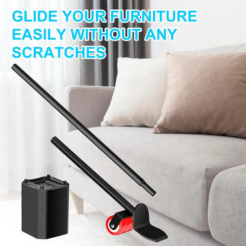 Heavy Duty Furniture Lifter And Slider Set For Moving Sofas And Appliances Up To 800 Lbs Easy Lift And Glide With Four Raise Blocks And One Lifter Tool Perfect For Refrigerators And Large Appliances