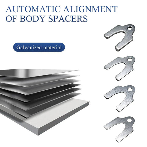 144 Piece Car Alignment Shim Kit For Body Panels And Camber Adjustment Zinc Plated Shims showing galvanized material