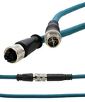 M12 8 Pin X Coded Ethernet Extension Cable Adapter for Vision Sensors and Barcode Readers Male to 8 Pole Female 2M