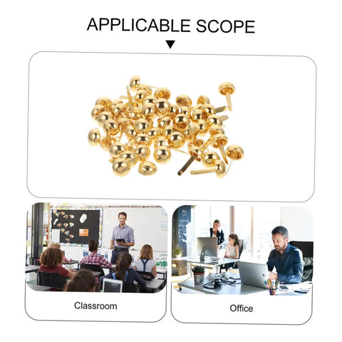 200Pcs DIY Craft Nails For Wall Hangings And Scrapbooking Kit with brass pins in applicable settings like classrooms and offices.