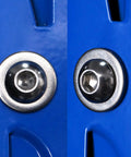 Built Like A Tank 1/4-20 X 3/4 Button Head Socket Cap Bolts 10 Pack showing hex drive detail on blue surface.
