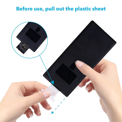 Hand removing plastic sheet from Two Pack 44 Key IR Remote Control For RGB LED Strip Lights Compatible With SMD 5050 3528 2835.