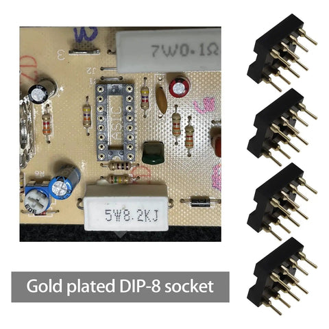 Gold Plated 8 Pin DIP IC Socket Adapter 2.54mm Pitch Straight Socket For OP Amp ICs 20 Pack Fits NE5532 Burr Brown LM