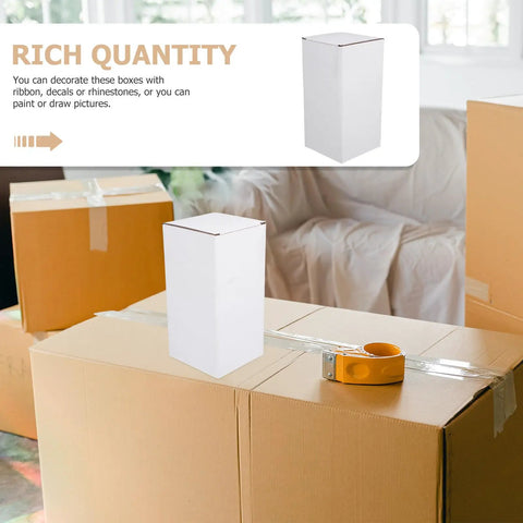 10 Pack White Corrugated Cardboard Shipping Boxes With High Durability And Stable Weight Support For Small Business Packaging And Mailing Supplies.