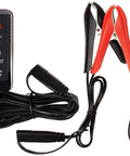 No Fuss Automatic Smart Battery Charger For 12 Volt Cars Features 2A Precision Cycles with clip connectors and cables