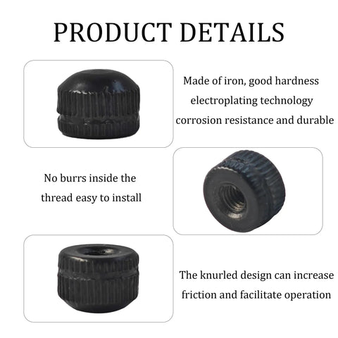 15Pcs M4x0.7 Threaded Cap Nuts for Light Fixtures Ceiling Light Screw Caps Knurled Acorn Nut Replacement Parts for Chandelier Pendant Wall Sconce Lamp Shade Holder Hardware Matte Black, iron