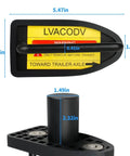 Tandem Slide Stopper For Semi Trucks With Magnetic Axle Lock Pin Built Tough From Heavy Duty Carbon Steel, dimensions shown