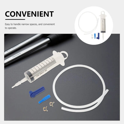 Top Notch Manual Automotive Fluid Extractor Pump For Oil Changes And Brake Fluid Service With Durable Plastic Build Plus Long Extension Tubes for easy fluid transfer with included tubing and connectors.