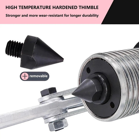 Close-up of 50 Ton Hydraulic Gear Puller high temperature hardened thimble, removable part highlighting durability features.