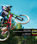 Mountain biker mid-air using Anti-Puncture Bike Tire Sealant, 8.45oz, Ultra-Fast Liquid For Standard, Tubeless And Tubular Tires.