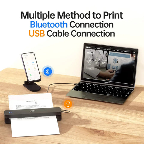 Slick Compact Thermal Printer With No Sweat Bluetooth Wireless Hookup For Travel And Road Trips Instant Mobile Photo Printing On The Go compatible with laptop and phone.