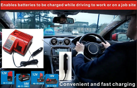 All In One Car Charger For Milwaukee 18V Batteries M12 M14 M18 On The Go Fast Charge For Job Sites And Road Trips Widely Compatible