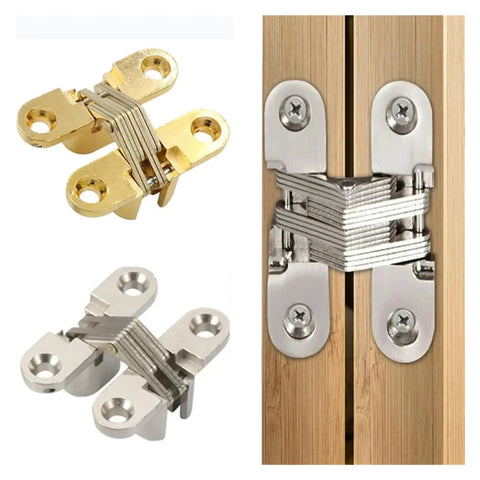 Rotating Concealed Cabinet Hinges Set 2 Pieces 12x43mm Hidden Hinge With Silent Close on wood cabinet