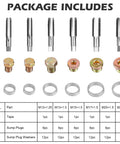 Luney 114PCS oil pan drain plug repair kit with six taps, six sump plugs, six washers