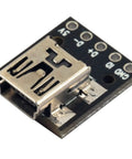 Mini USB Breakout Board Female Connector 5 Pins 0.1 Inch Pitch 150 Mils PCB Converter Board Straight Pin Headers