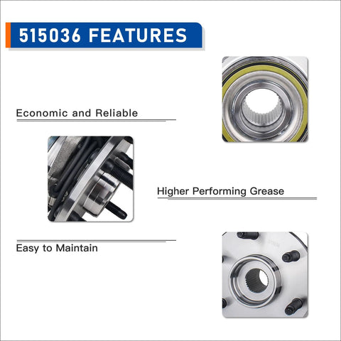 Close-up detail view of 2 Pack Front Wheel Hub Bearing Assembly For 4WD AWD Vehicles ABS Compatible With Cadillac Escalade Chevy Avalanche