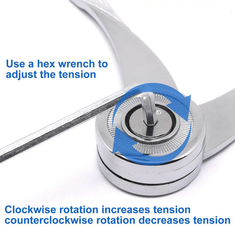 Close-up of hex wrench adjusting tension on Badass 2 Pack Toy Box Hinges With Butter Smooth Soft Close Action and Ultra Strong Lid Stay Struts.