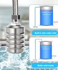 Auto water level float valve, 304 stainless steel, front view with top-entry and side water inlet.
