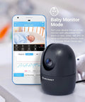 1080P WiFi Indoor Security Camera With Pan Tilt Zoom AI Human And Pet Detection Night Vision Nanny Cam next to baby monitor app