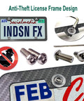 Anti Theft License Plate Frames With Carbon Fiber Look Aluminum Construction And Stainless Steel Anti Theft Screws For Front And Rear US Cars