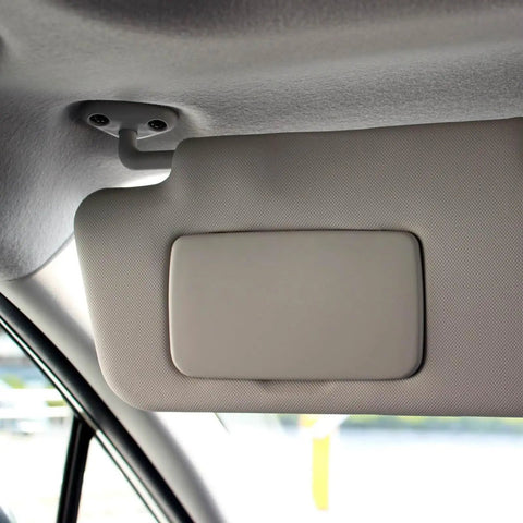 Subaru Visor Mount Clips 2 Pack Replacement Set For Forester, Impreza, Crosstrek, BRZ, showing installed on driver's side