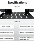 No Sweat One U Rack Mount Bracket For Micro Desktop Computers Featuring Smooth Rail Sliding And Tough Metal Armor with specifications.
